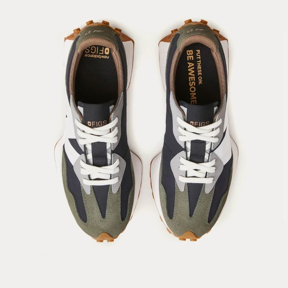 FIGS X NEW BALANCE 327 Milan Grey Low Top Sneakers